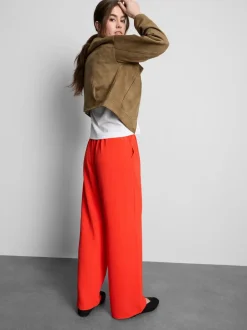Pantalones de pernera ancha con cintura elástica