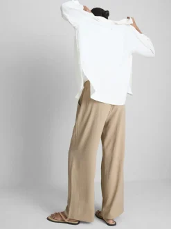 Pantalones de pernera ancha con cintura elástica