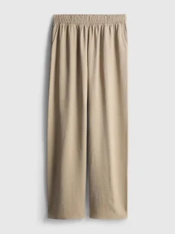 Pantalones de pernera ancha con cintura elástica