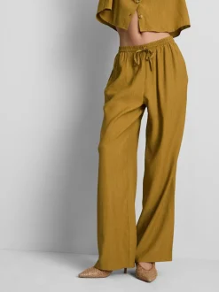 Pantalones de pernera ancha con efecto arrugado