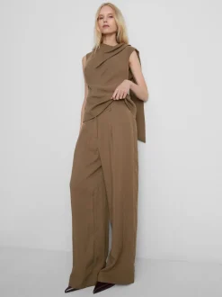 Pantalones de pernera ancha con textura By Coleen