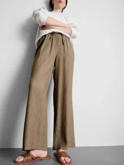 Pantalones de pernera ancha con efecto arrugado
