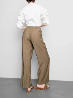 Pantalones de pernera ancha con efecto arrugado