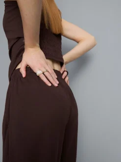 Pantalones de pernera ancha de punto