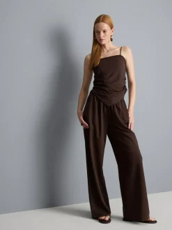 Pantalones de pernera ancha de punto