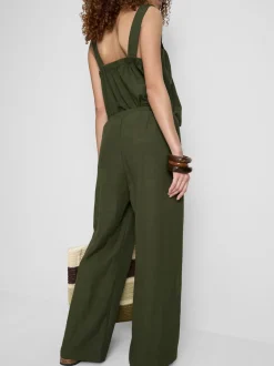 Pantalones de pernera ancha en mezcla de algodón