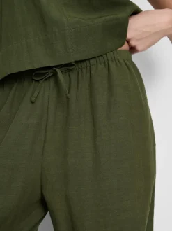 Pantalones de pernera ancha en mezcla de algodón