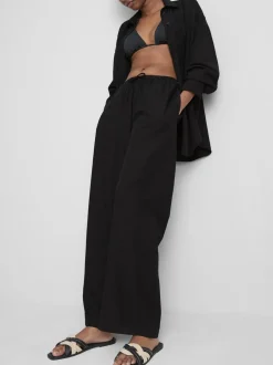 Pantalones de pernera ancha en mezcla de algodón