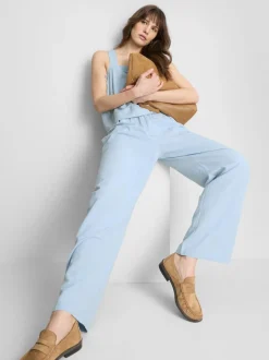 Pantalones de pernera ancha en mezcla de algodón