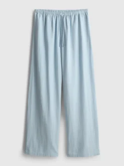 Pantalones de pernera ancha en mezcla de algodón