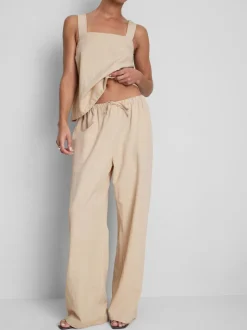 Pantalones de pernera ancha en mezcla de algodón
