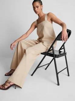 Pantalones de pernera ancha en mezcla de algodón