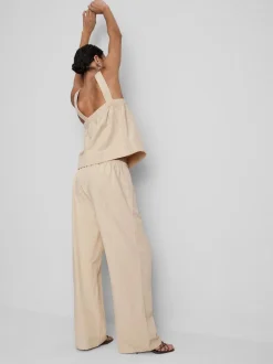 Pantalones de pernera ancha en mezcla de algodón