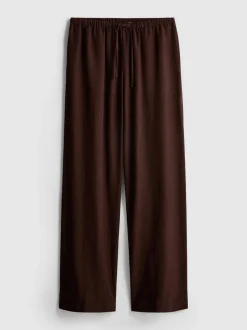 Pantalones de pernera ancha en mezcla de algodón