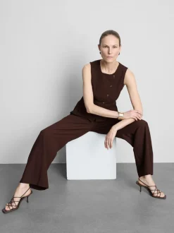 Pantalones de pernera ancha en mezcla de algodón