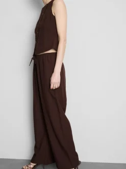Pantalones de pernera ancha en mezcla de algodón