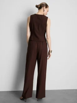 Pantalones de pernera ancha en mezcla de algodón
