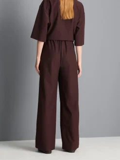 Pantalones de pernera ancha en mezcla de algodón