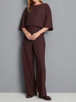 Pantalones de pernera ancha en mezcla de algodón