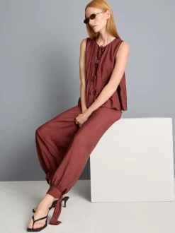 Pantalones de pernera cocoon texturizados