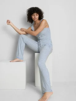 Pantalones de pijama a rayas de canalé Love To Lounge