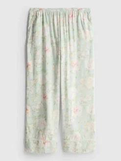 Pantalones de pijama florales de pernera ancha
