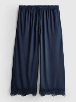 Pantalones de pijama tipo culotte con modal