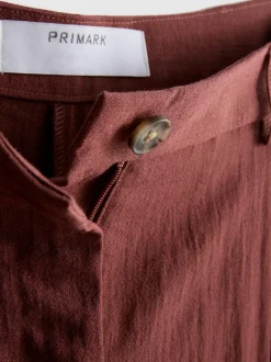 Pantalones de talle medio holgados y texturizados