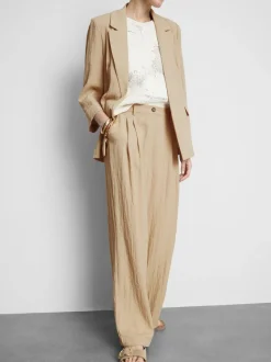 Pantalones de talle medio holgados y texturizados