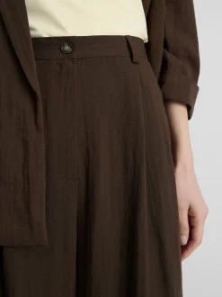 Pantalones de talle medio holgados y texturizados