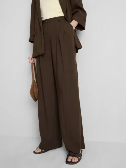 Pantalones de talle medio holgados y texturizados