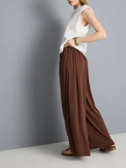 Pantalones drapeados de pernera ancha