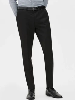 Pantalones formales de sarga de corte entallado