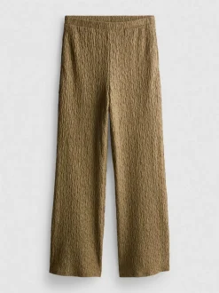 Pantalones fruncidos de pernera recta