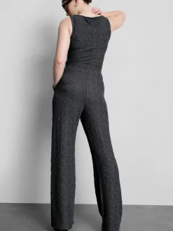 Pantalones fruncidos de pernera recta