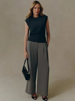Pantalones plisados de pernera ancha By Coleen