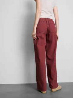 Pantalones rectos de algodón con cuentas