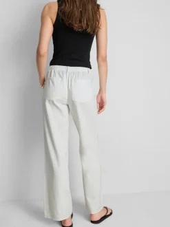 Pantalones rectos de algodón con cuentas
