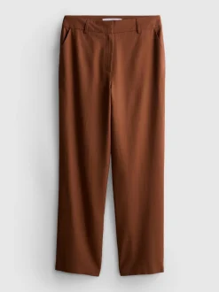 Pantalones rectos en mezcla de lino