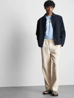 Pantalones texturizados con cordón de ajuste
