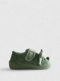 Pantuflas con suela cupsole y bordado de dinosaurio
