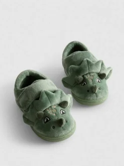 Pantuflas con suela cupsole y bordado de dinosaurio