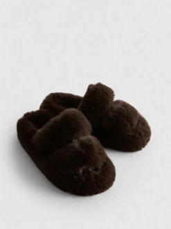 Pantuflas de pelo con doble tira