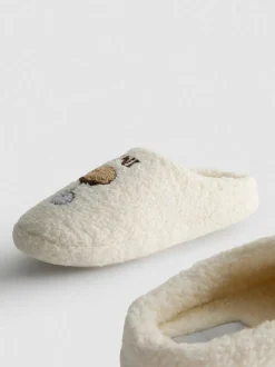 Pantuflas destalonadas de piel de borrego sintética Martini