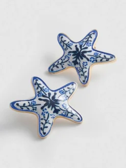 Pendientes de botón en forma de estrella de mar