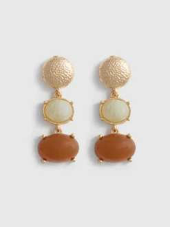 Pendientes largos con detalles de piedras