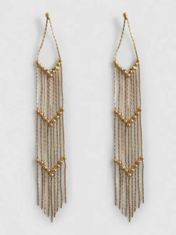 Pendientes largos con flecos de cadena