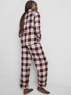 Pijama boyfriend de franela de algodón puro