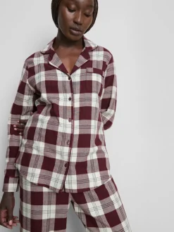 Pijama boyfriend de franela de algodón puro