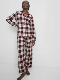 Pijama boyfriend de franela de algodón puro